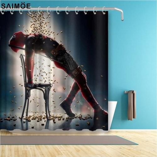 Deadpool Shower Curtain Decorative Bathroom Bath Curtains
