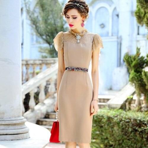 New runway 2021 summer womanliness Lace dress Plus code Women Sexy Business office flower work Dress 3xl Celebrity party dresses