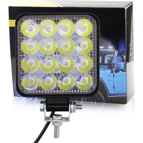 1 Pcs Square 48W LED Work Light 12V 24V Off Road Flood Spot Lamp For Car Truck SUV
