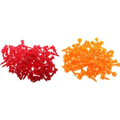200 Pcs/Pack Professional 32mm/25mm Plastic Castle Golf Tees Red Orange