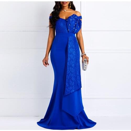 2021 African Plus Size Formal Dress Collar Exquisite Lace Handmade Lotus Leaf Nail Bubble Bead Dress Elegant Party Dress XXXL