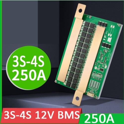 3S 4S 12V BMS 250A Lifepo4 Lipo Lithium Li ion Battery BMS High Power Balance Inverter Protection Board Module PCB PCM