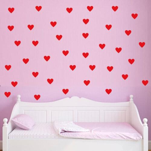 40PCS Love Hearts Pattern Wall Stickers For Girls Bedroom Home Decor Adhesive Art Mural Stencils For Walls DIY Wall Decal SYY133