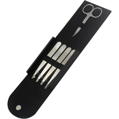 5Pieces, Professional Stainless Steel Slant Tip Flat Pointed Tweezers, Eyebrow Scissors For Your Daily Beauty Routine