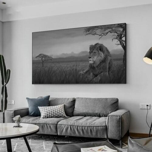 5D round Diamond Embroidery Abstract Lion Tree Black white Picture Of Diamond Painting Full Mosaic Cross Stitch Handmade A634