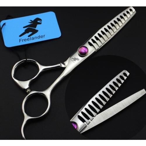 6" 17.5cm 440C Barber Makas Cutting Shears 14 teeth Fish bone Thinning Scissors Hairdressing Supplies Professional Hair Scissors