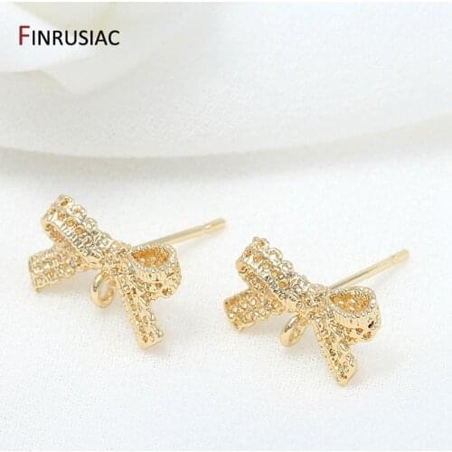 Accessories For Earrings Jewelry Making High Quality Brass Metal with 14K Gold Plated Bow Earrings Hooks DIY Jewellery Findings