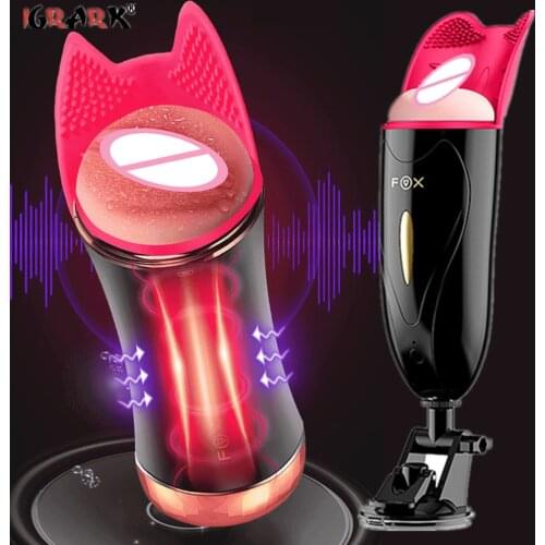 Automatic Male Masturbator Realistic Blowjob Vagina Anal Pocket Pussy Heating Sucker Masturbation Cup Adult Sex Toys for Men 18