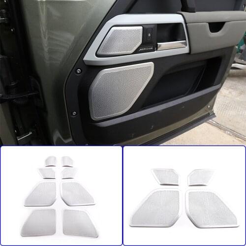 For Land Rover Defender 110 130 2020 Aluminum Alloy Car Door Panel Loudspeaker Pad Speaker Cover Trim Frame Sticker Accessories