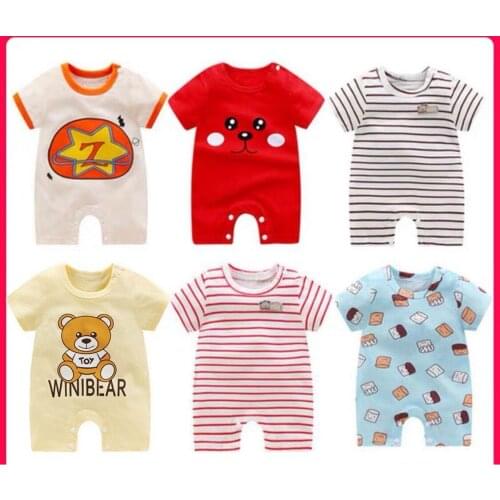 Summer Newborn Baby Short Sleeve Climbing Suit Baby Romper Infant One-piece Clothes Baby Rompers Boys Girls Jumpsuits