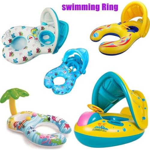 Baby Swimming Float Ring Inflatable Infant Floating Kids Swim Pool Accessories Circle Bathing Inflatable Double Raft Rings Toy