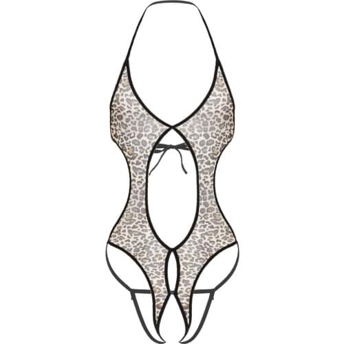 Mens Sissy See-through Bodysuit Halter Neck Lace-up Crotchless Lingerie Gay Male Underwear Hot Exotic Swimsuit Man Nightwear