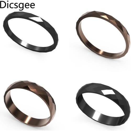 Floya Base Accessories black section Rings 316L Stainless Steel Finger Ring Men Jewelry Wholesale Bague Acier
