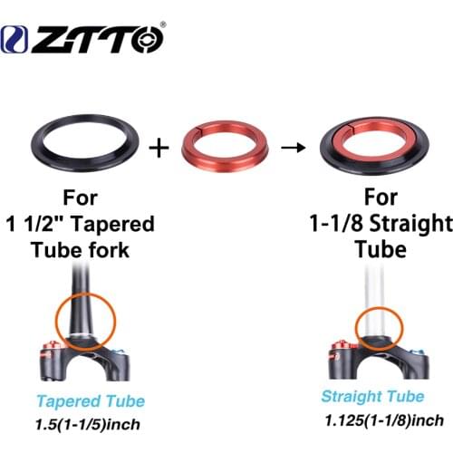 ZTTO 4455ST MTB Road Bike Headset 44mm 55mm CNC 1 1/8"-1 1/2" 1.5 28.6 Straight Tube fork Internal Bicycle Parts