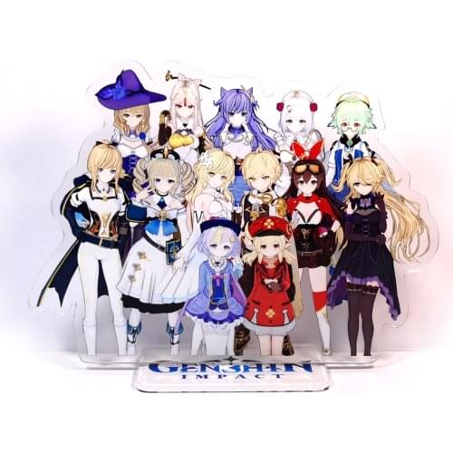 Genshin Impact girls Amber Ningguang Sucrose Fischl Noelle Jean Keqing Mona GM acrylic stand figure model cake topper anime