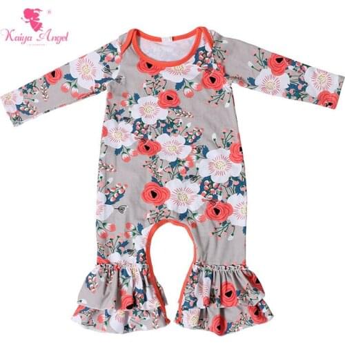 Kaiya Angel 2017 Fall Baby Girl Clothes Newborn Cotton Romper Floral Infantil Baby Clothes Baby Rompers Long Sleeve 0-24