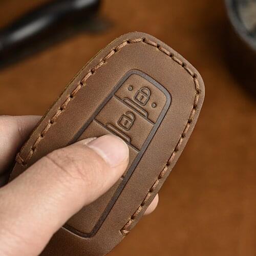 Leather Car Key Cover Case For Toyota Camry Prius Corolla C-HR CHR RAV4 Avalon Land Cruiser Prado 2018 2019 2020 Fob