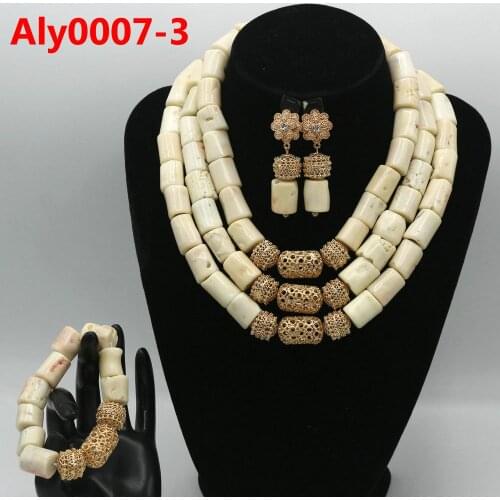 Red Coral Jewelry Sets for Women Fantastic Red and Gold Nigerian Wedding Gift Coral Bead Necklace Jewelry Set for Brides Aly0007