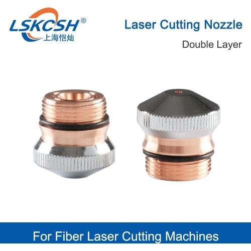 LSKCSH 10Pcs/Lot Laser Nozzles Chrome-plated Single/Double Layers H15 Caliber 1.0-6.0mm for Fiber Laser Cutting Head