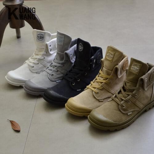 2017 New Top Quality Canvas Men Boots Lace Up Male Canvas Shoe Ankle Botas Cowboy Motorcycle Boots Fashion Military Desert