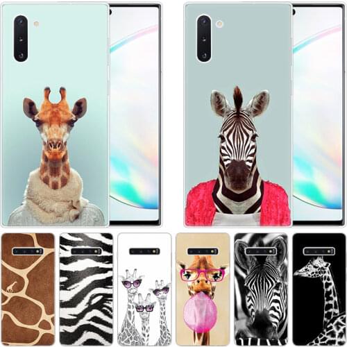 Animal Zebra Giraffe Soft Silicone Case for Samsung Galaxy Note 10 Pro 9 8 5 M30S M40 S10E S10 5G S9 S8 Plus S7 S6 Edge S5 Cover
