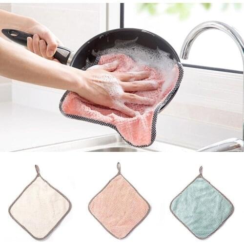 2021 New Coral Fleece Wet And Dry Cleaning Wash Cloth Non-stick Oil-absorbent Kitchen Washing Clean Wash Cloth Home