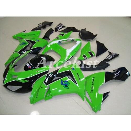 New ABS whole Fairings Kit Fit for Kawasaki Ninja ZX-10R ZX10R 10R 2006 2007 06 07 Bodywork set black green