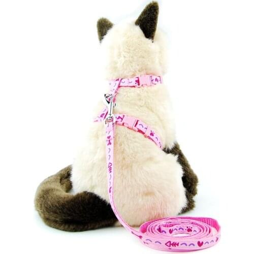 Cat Dog Collar Harness Leash Adjustable Nylon Pet Traction Cat Kitten Halter Collar Cats Products Pet Harness Belt