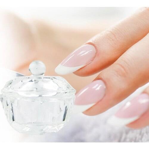 Clear Nail Art Dish Transparent Anti-scratch Glassware Clear Nail Art Powder Dappen Dish for Home