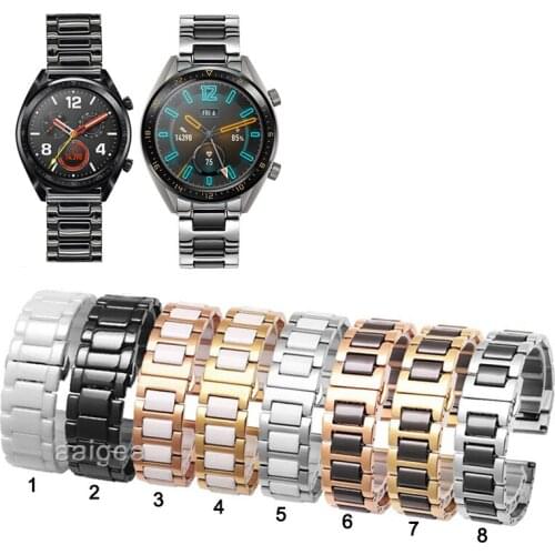 Ceramic Watch Band Strap Butterfly Buckle for Huawei Watch GT 2 2e GT2 Pro Honor MagicWatch Replacement band 20mm 22mm