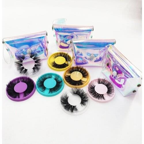 25mm 3D 100% Mink Hair Eyelashes with Holographic Bags Dramtic Long Fluffy Full Strips Lashes Extension Makeup Tools Handmade