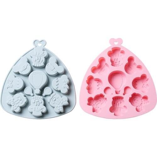 Cartoon Animals Silicone Molds 3D Chocolate Sugar Candy Jelly Moulds Cupcake Party Fondant Silicon Moulds Cake Decoration Tools