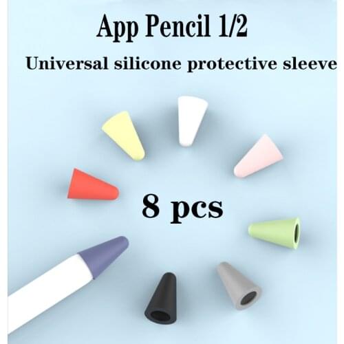 8pcs Silicone Replacement Tip Case Nib Protective Cover Skin for Apple Pencil 1st 2nd Touchscreen Stylus Pen Case