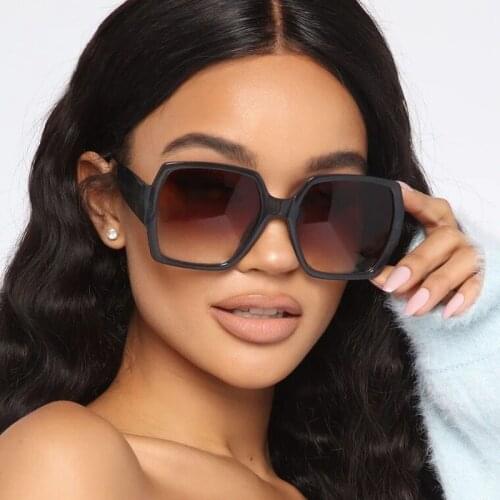 Vintage Oversize Square Sunglasses Women Luxury Brand Big Frame Sun Glasses Women Black Fashion Gradient Female Glasses Oculos