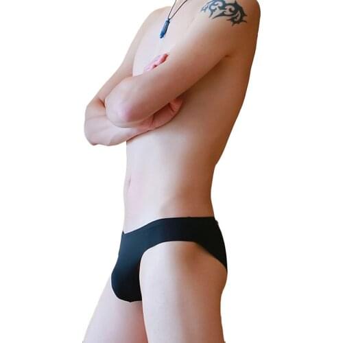 VANSTINBUM Briefs Sexy Low Waist Ultra-thin Panties Fashion Mens Ice Silk Breathable Seamless Bikini Bulge U Pouch Underwear