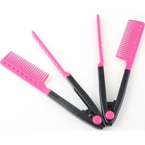 V Type Splint Fold Comb Hair Combs Hair Straightener Comb DIY Salon Haircut Hairdressing Anti-static Combs Brush Styling Tool