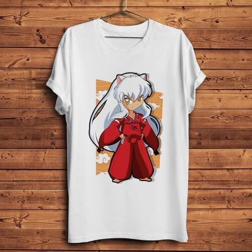 Inuyasha Higurashi Kagome Funny Anime t shirt Men Homme White new Short Sleeve Casual Tshirt Unisex Japan Manga Streetwear Tee