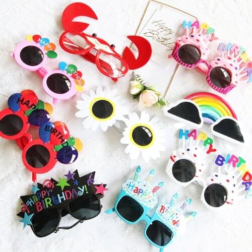 Funny Birthday Party Sunglasses Cartoon Glasses Hawaii Holiday Dress Up Child Photo Props Decoration Holiday Festival Supplies