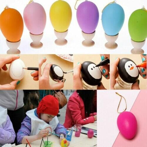 12Pcs Diy Easter Eggs Pack Of Easter Hunt Eggs Assorted Colours Plastic Gift Color Mixing Easter Eggs
