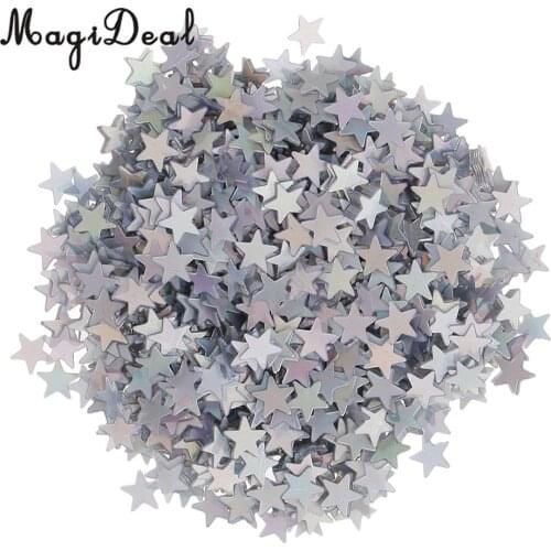 15g Glitter Silver Plastic Stars Party Confetti Tabletop Scatters DIY 6mm