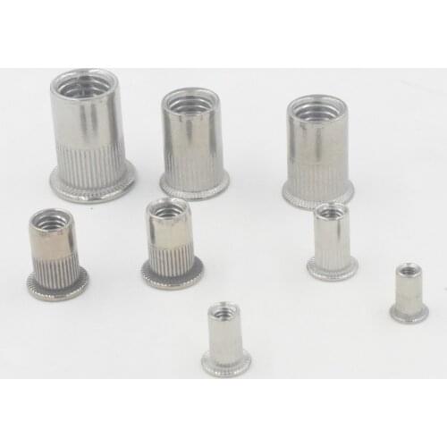 20Pcs M3 M4 M5 M6 M8 Aluminum Alloy Rivnut Flat Head Threaded Rivet Insert Nutsert Cap Rivet Nut