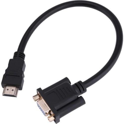 30cm HDMI Male to VGA D-SUB 15 Pin Female Video Gold plated HDMI Adapter Converter Cable Cord Wire Line For HDTV Projector DVD
