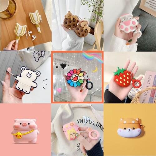 3D Cartoon Cute Silicone Earphone Case For Airpods Pro Headphone Cover For Apple Air Pods Pro 1 / 2 / 3 Wireless Headphone Bags