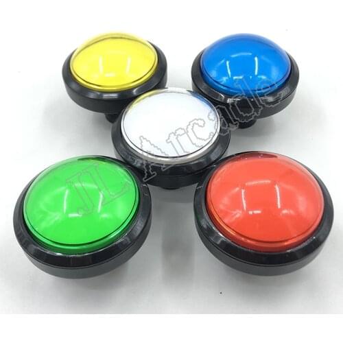 60mm Big Round Push Button LED Illuminated with Microswitch for DIY Arcade Game Machine Parts 5/12V Large Dome Light Switch