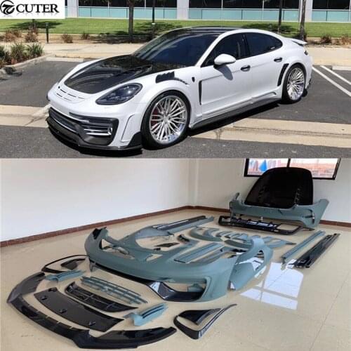 971 Wide Car body kit carbon fiber FRP front bumper rear bumper diffuser side skirts hood for Porsche Panamera 971 Mansory style