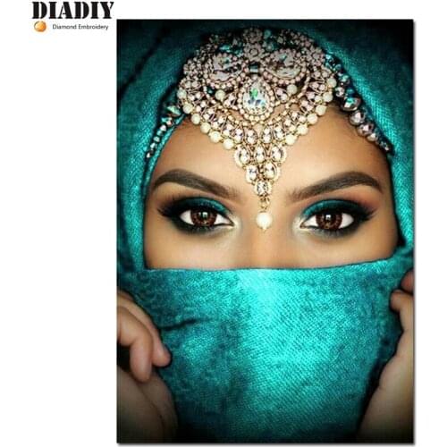 DIADIY Needlework Diamond Painting beauty Diamond Embroidery full round Drill Rhinestone Mosaic Picture Home Decoration