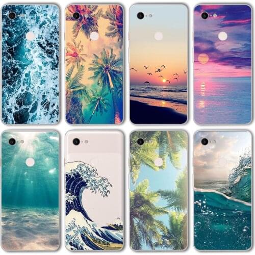 Ciciber Funda Case for Google Pixel 5 4 3 2 XL Luxury Soft Silicone for Google Pixel 4a 3a XL Dusk Sea Fashion Vogue Coque TPU