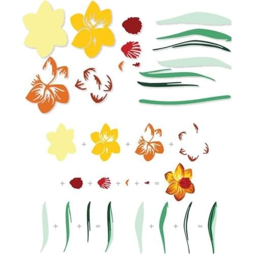 Metal Cutting Dies Decorative A Flower Daffodil Layering For DIY Scrapbooking Embossing Album Paper Cards Dies 2021New