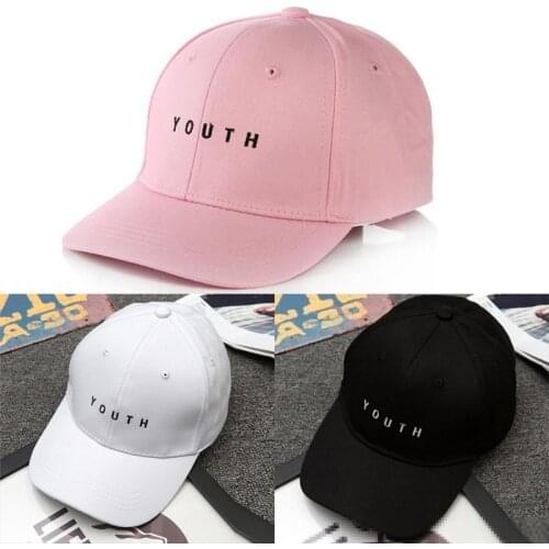 2021 Fashion YOUTH Hat Snapback Women Cap Women Men Summer Cotton Cap Women Letter Solid Adult baseball Cap Black White