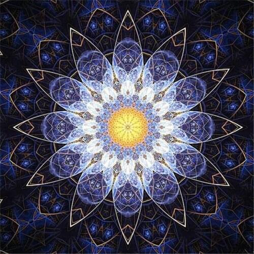 Mandala Flower DIY Cross Stitch 11CT Embroidery Kits Needlework Craft Set Printed Canvas Cotton Thread Home Dropshipping